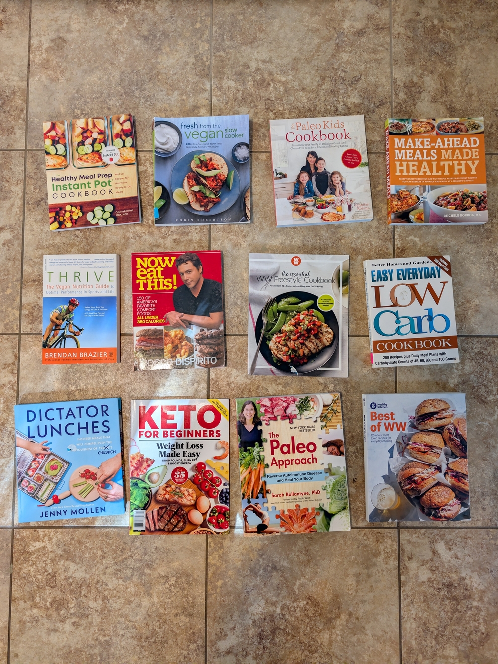 Assorted Cookbook Collection - Mixed Covers (White, Red, Orange, Blue)